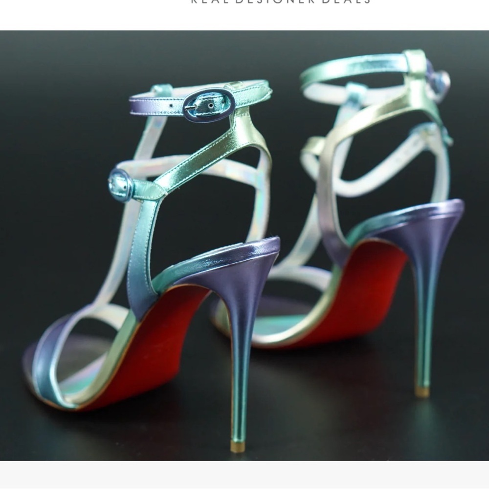 Christian Louboutin Matricia 100 Iridescent Gradient Sandals 8.5”